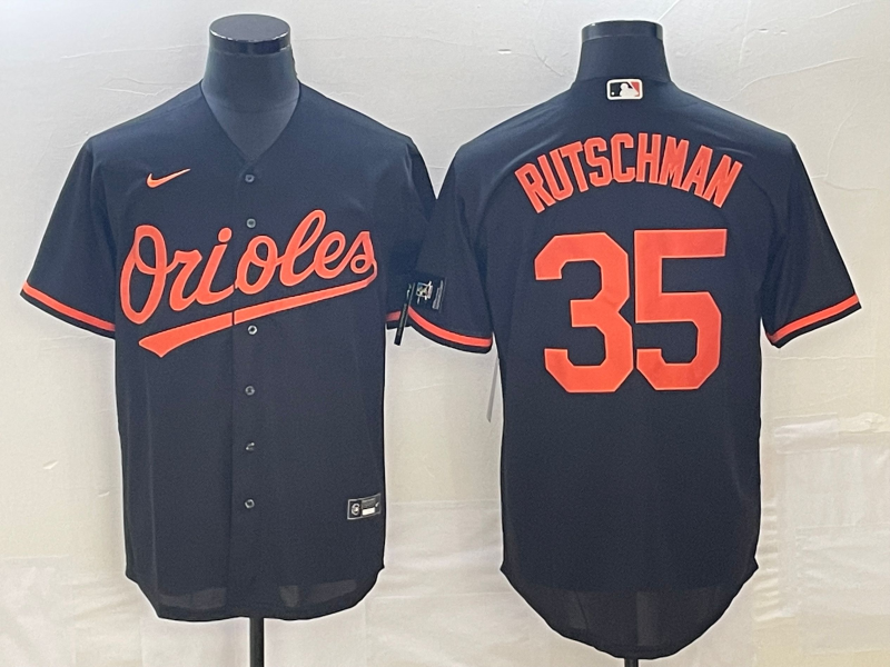 Men's Baltimore Orioles Adley Rutschman #35 Black Alternate Jersey
